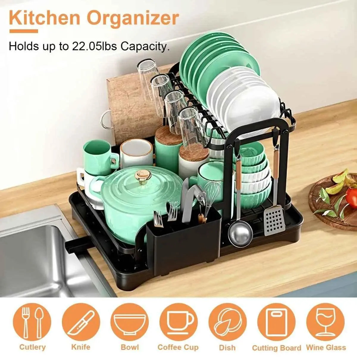 2-Tier Kitchen Dish Rack