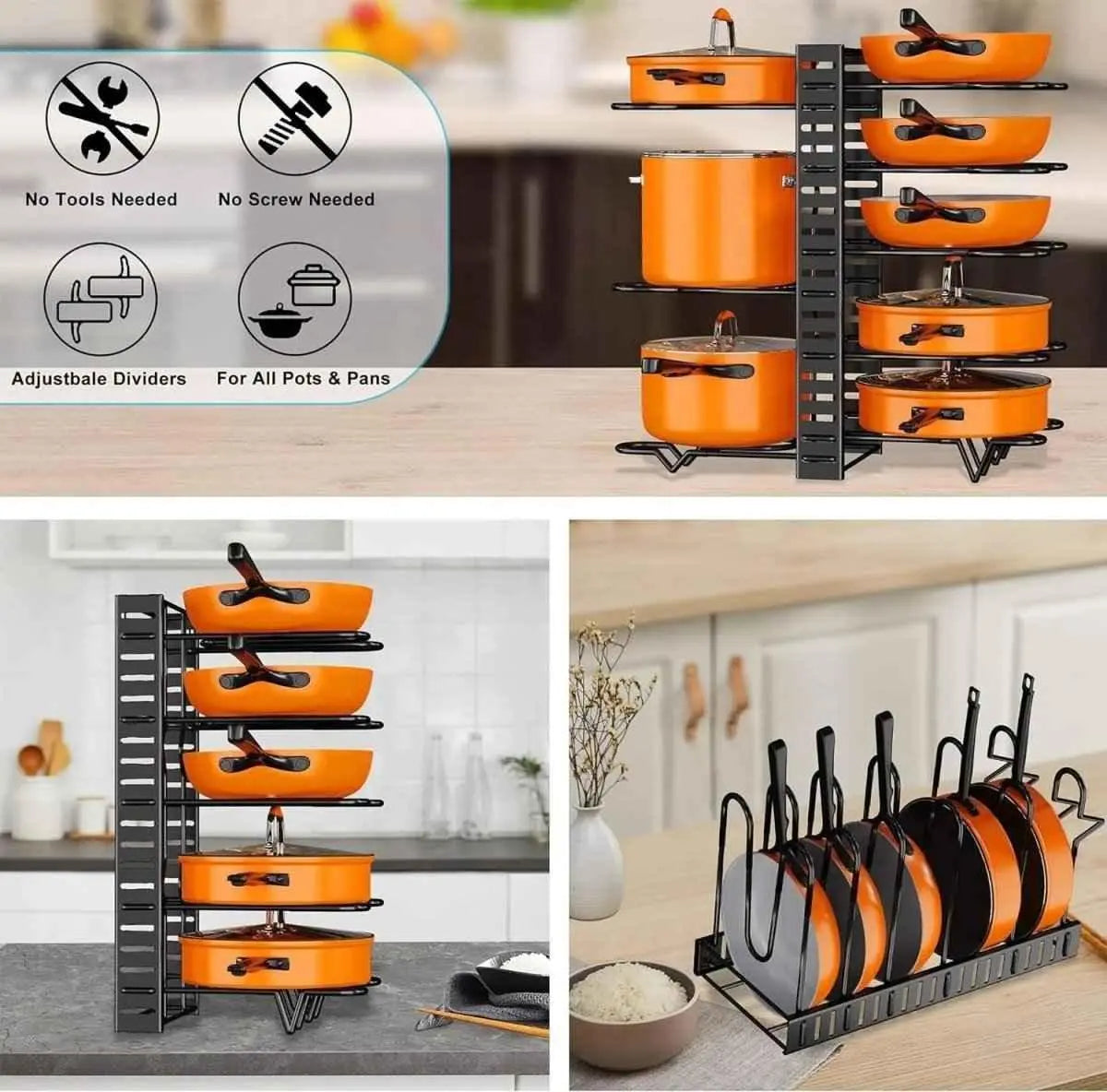 8-Tier Cookware Organizer Rack