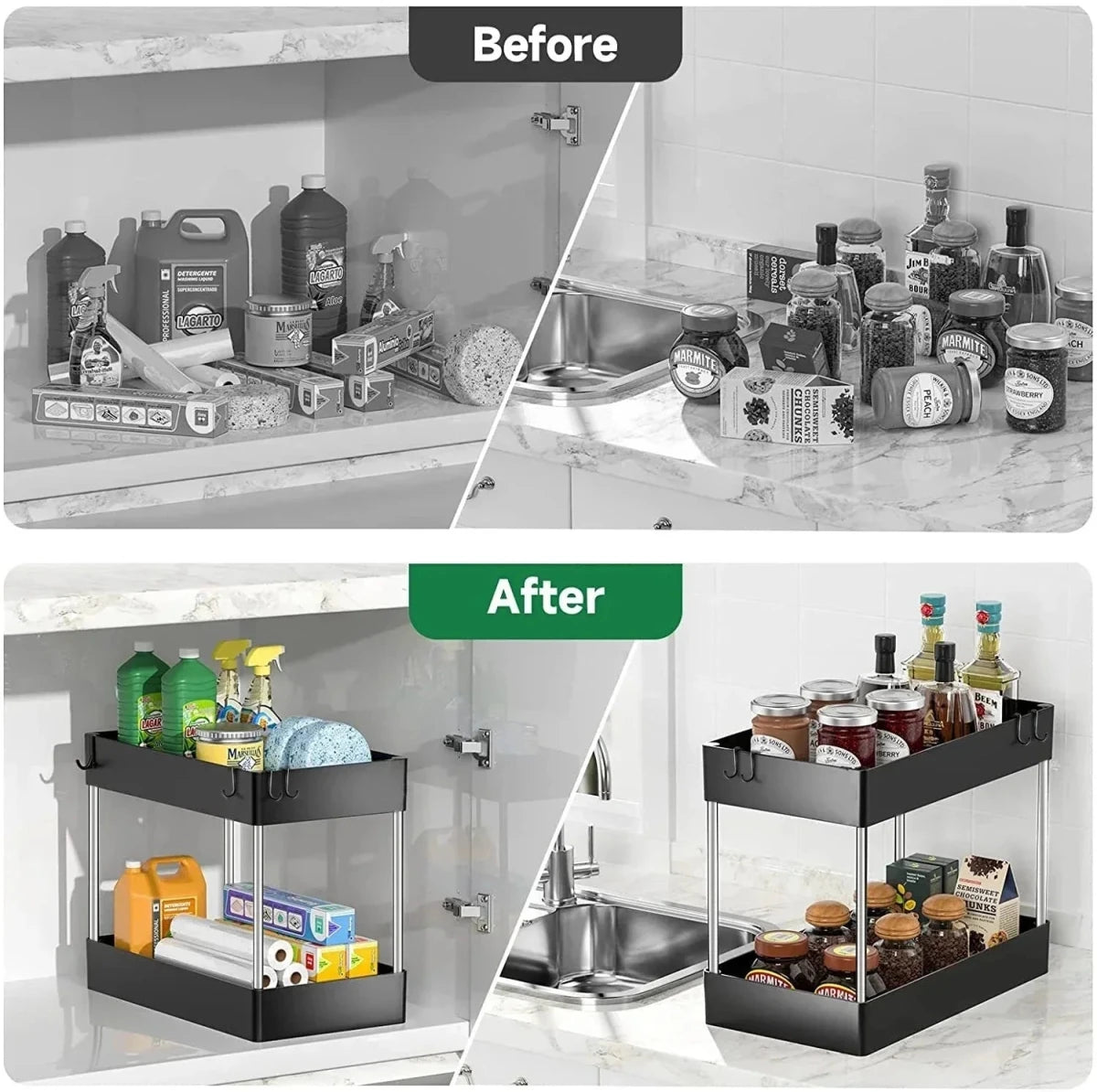 Under Sink Organizer Rack - GrandHeim