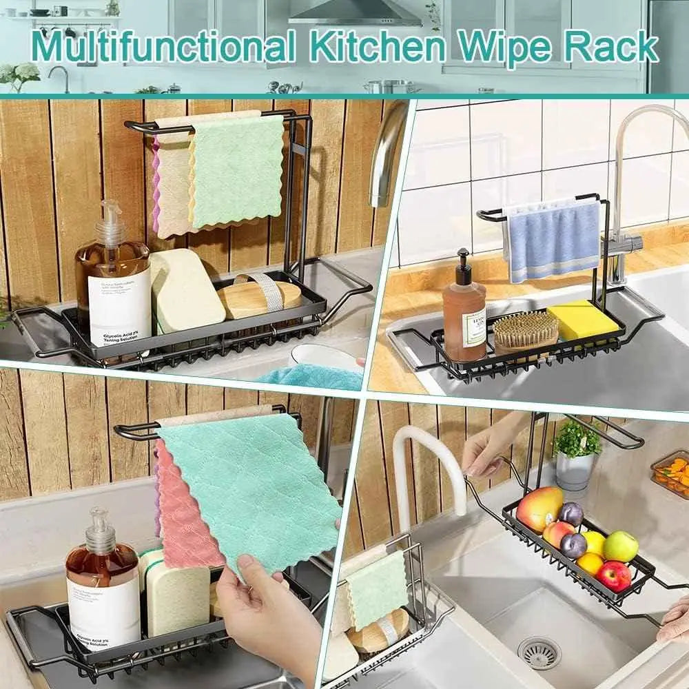 GrandHeim sink caddy kitchen organizer for soap, sponges, and cloths over the sink